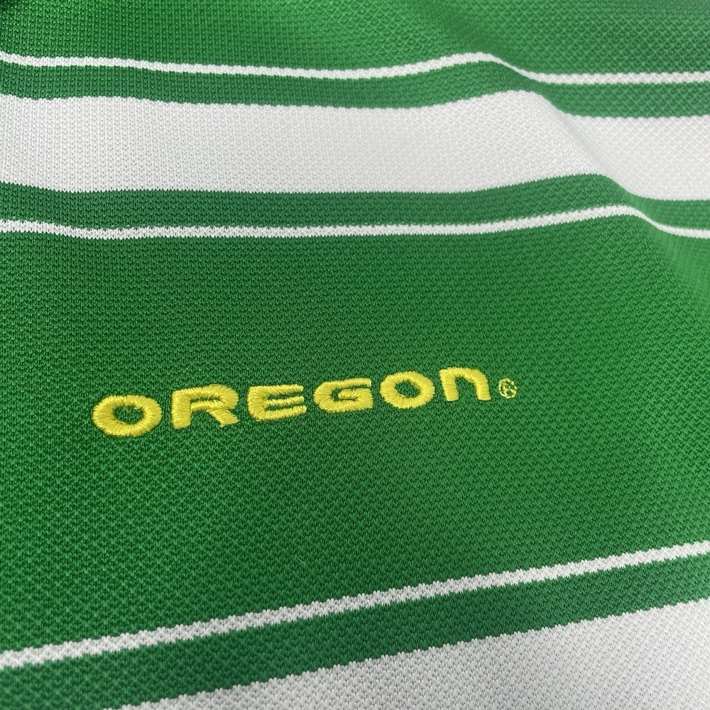 Oregon Ducks Columbia Omni-Shade Polo Shirt Mens L Green Stripe‎ Golf NCAA - Picture 5 of 10